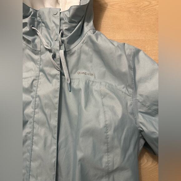 Quechua by Decathlon Light Blue Women’s Hooded Waterproof Winter Jacket - Picture 3 of 15
